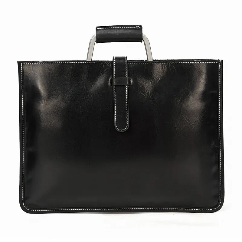 come4buy.com-Genuine Leather Briefcase para sa Mga Lalaki | Laptop Bag Fit 14 Inch